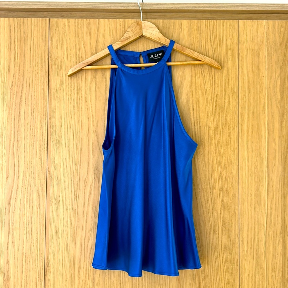 Gorgeous vibrant blue satin shell